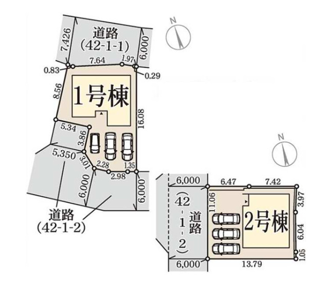 【区画図】 | 加古川市加古川町稲屋13期（全2棟）1号棟 | 1号棟です。