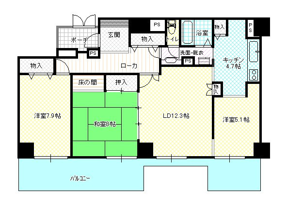 ホワイトプラザ西堀の間取り