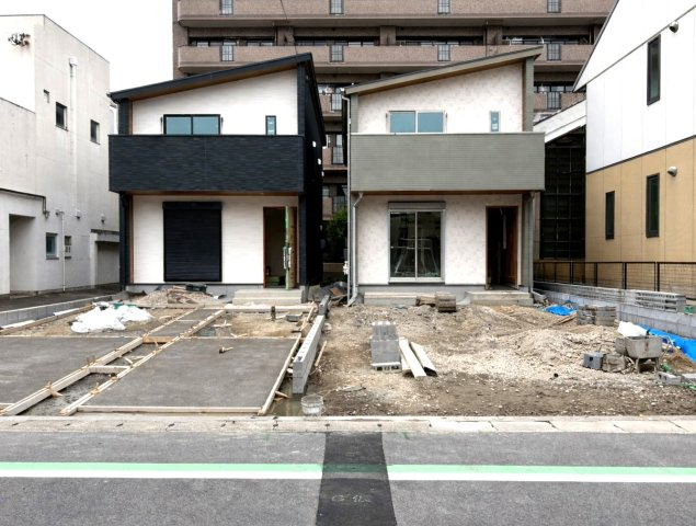 新築戸建　大垣市藤江町Ⅱ　全2区画分譲の外観|「現地（2026年4月3日）撮影」　
■全体写真　
■ヤマダ不動産　株式会社リライフ　