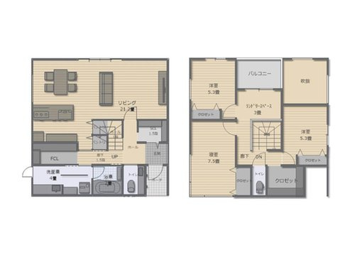 高松市多肥上町の新築一戸建の間取り