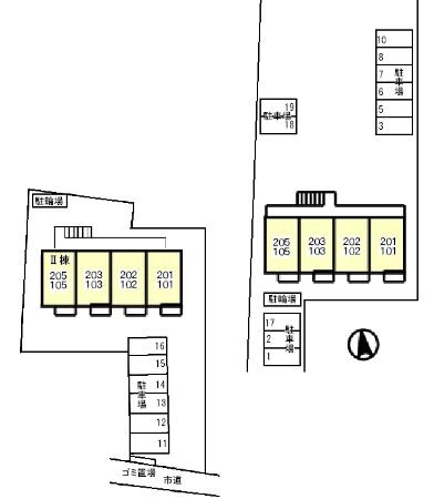 メゾンローレル Ⅱの区画図