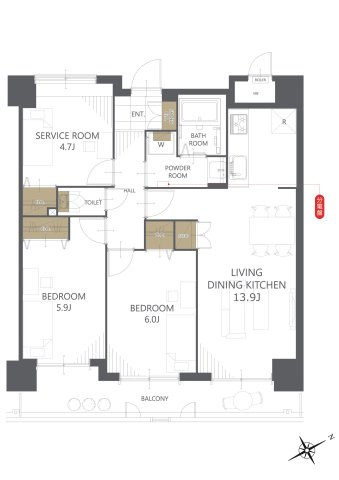 【間取り】フローレンス八木・駅前 