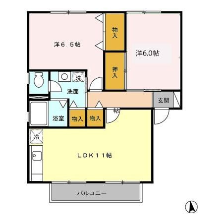 プレミールハイム　A棟の間取り