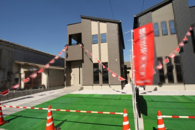 高見町　新築戸建　1号棟　【全2区画】の外観|4ＬＤＫ+ＷＣＬ　建物面積　106.82㎡（約32.31坪）