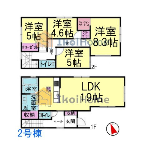 明石市大久保町八木　全2棟2号棟　新築戸建　の間取り|【ホームページに現地動画掲載中】●年中無休：当日予約可●4LDK＋WIC付◎家事導線の良い間取り♪