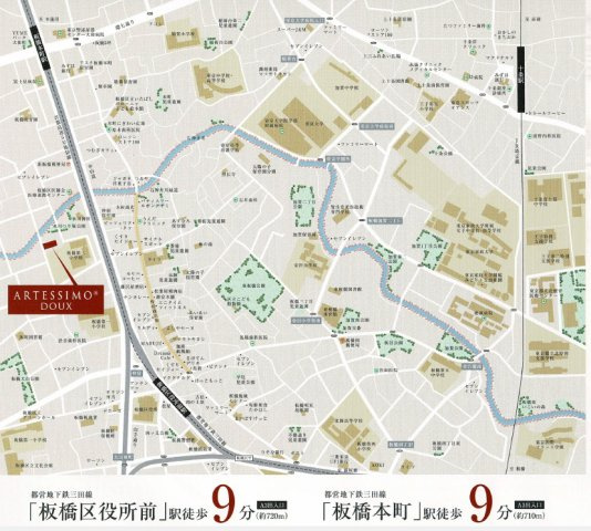 板橋区　アルテシモデュースの地図