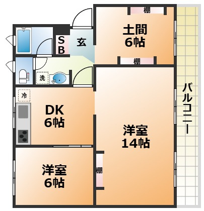 ひよどり台3団地22号棟の間取り