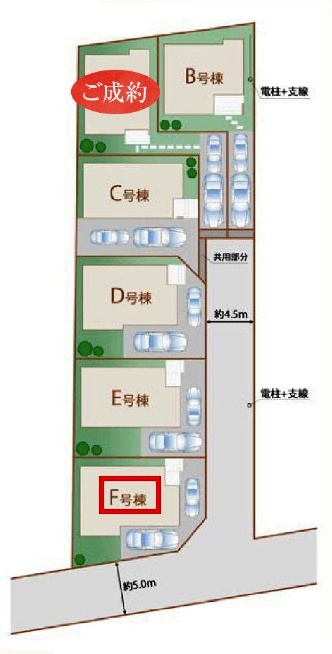 東村山市恩多町3丁目・全6棟　新築一戸建　F号棟の区画図|【全6棟・F号棟】土地面積110.35平米（約33.38坪）