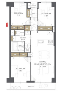 【間取り】稲毛ビューハイツ３号棟 