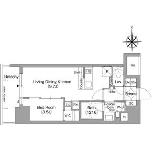コンフォリア・リヴ北浜淡路町の間取り