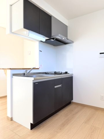 アリエス久留米東のキッチン|ブラックの対面システムキッチン