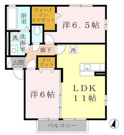 【間取り】 | パストラル福田A棟