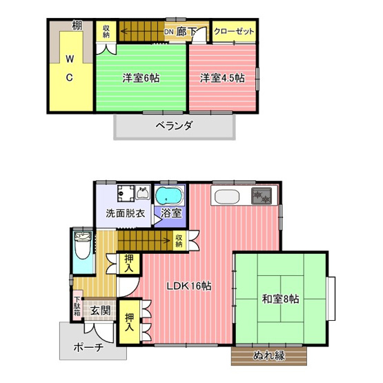 【間取り】 | 大竹氏貸家（扇町３丁目）