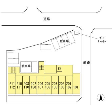 メロンハウス鶴羽田の区画図