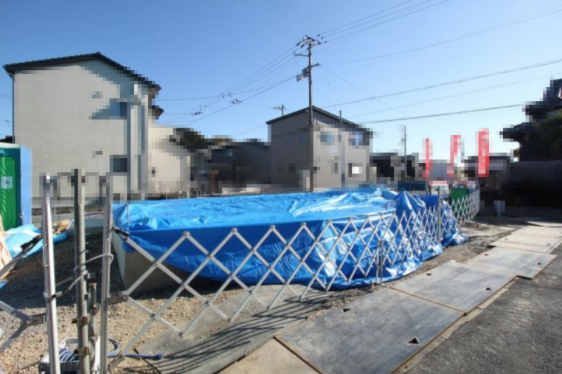 一宮東町　新築戸建　2号棟　【全2区画】の外観|4ＬＤＫ+ＷＣＬ　建物面積　109.30㎡（約33.06坪）