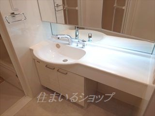 広島市安佐北区三入１丁目のアパートの洗面所|三面鏡付き大型シャンプードレッサー