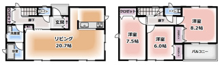 【間取り】 | 滝沢市鵜飼諸葛川　第1