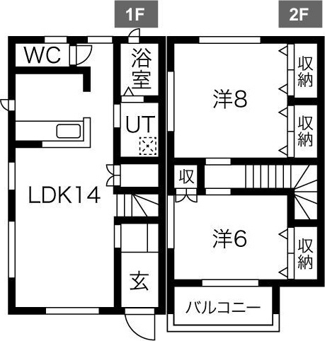 【間取り】 | 竹林メゾネットⅢ西