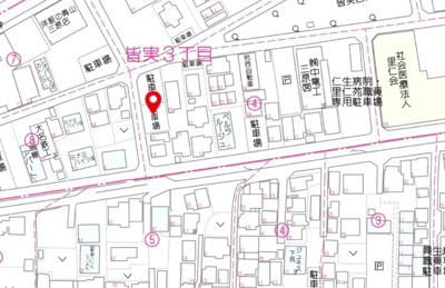 【地図】 | 皆実KMパーキング