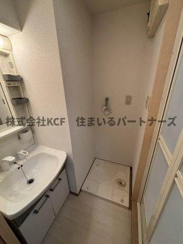 桜レジデンシャルの洗面所|コンパクトで使いやすい洗面所