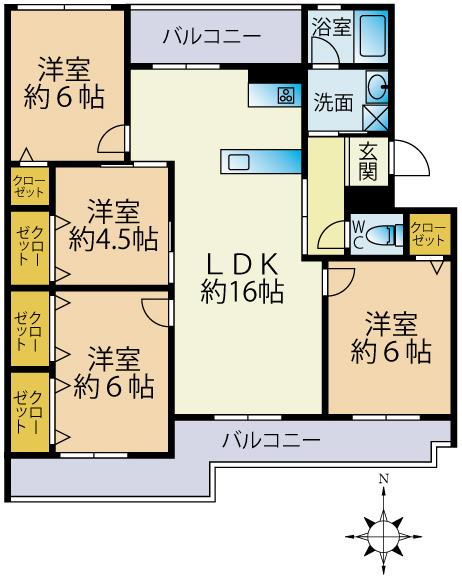 下和白住宅の間取り|4LDK、価格1990万円、専有面積78.86㎡、バルコニー面積17.02㎡ 