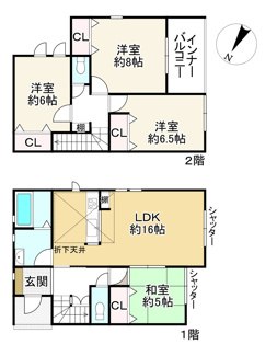 【間取り】 | リナージュ近江八幡桜宮町　第１期　2号棟
