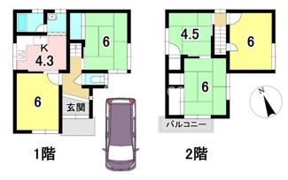 【間取り】 | 大和郡山市城北町中古戸建