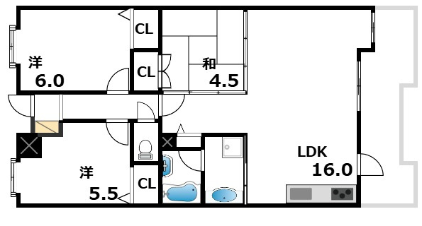 メゾンドカスカード六甲の間取り