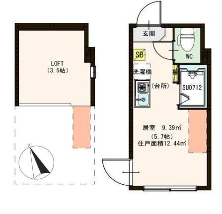 荒川区町屋３丁目のアパートの間取り