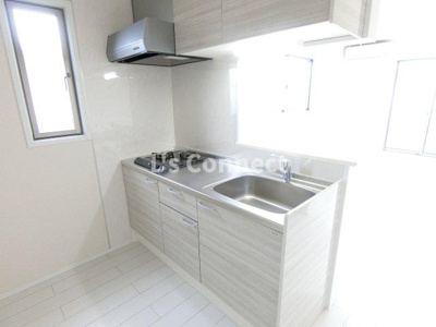 【キッチン】 | ハッピーヒル | ２口ガスコンロのシステムキッチン。