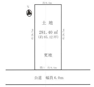 【区画図】 | 上高野仲町　土地【建築条件無・更地】
