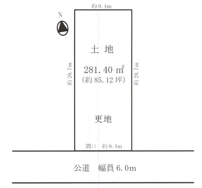 【区画図】 | 上高野仲町　土地【建築条件無・更地】