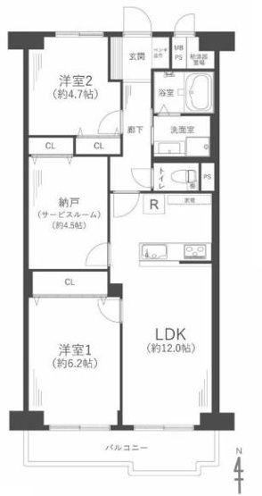 【間取り】 | ファースト香里園ハイツ