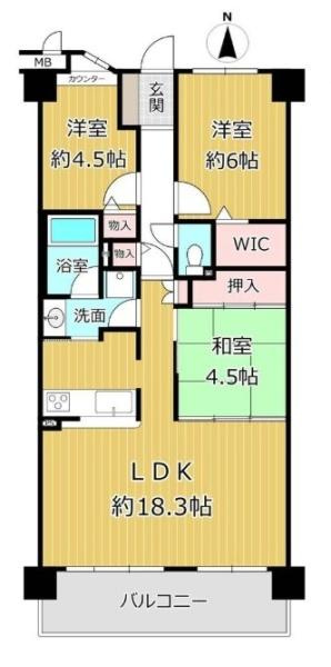 カルム八木グリーンブレスの間取り