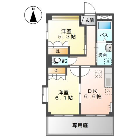 カサ　フェンテ．Ｋの間取り