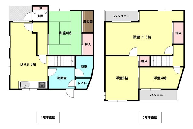 鈴蘭台東町2丁目一戸建の間取り