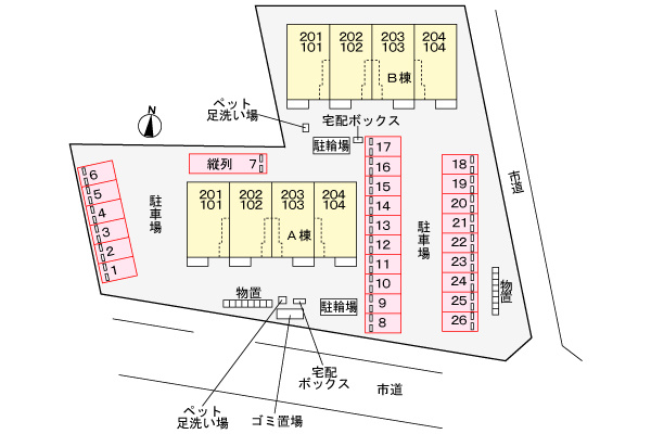 ヒカルサ境港外江町イーストⅠの区画図