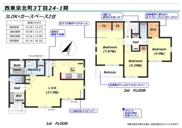 西東京市北町３丁目　新築住宅　限定１棟の間取り