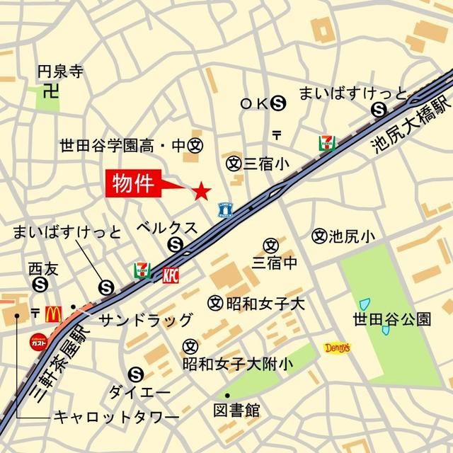 ＣＲＥＡＴＩＦ三軒茶屋の地図