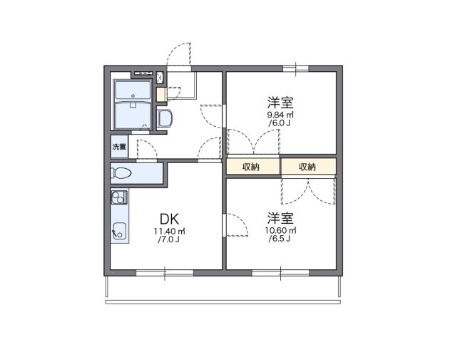 レオパレス翼Ⅲの間取り