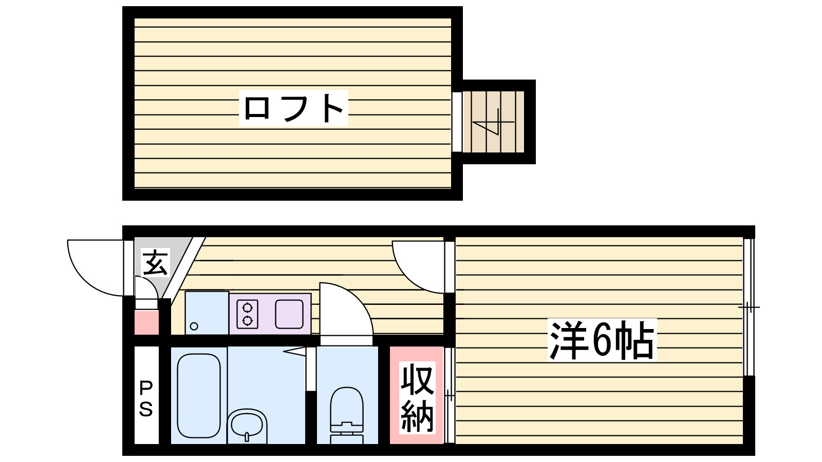 明石市東藤江１丁目のアパートの間取り