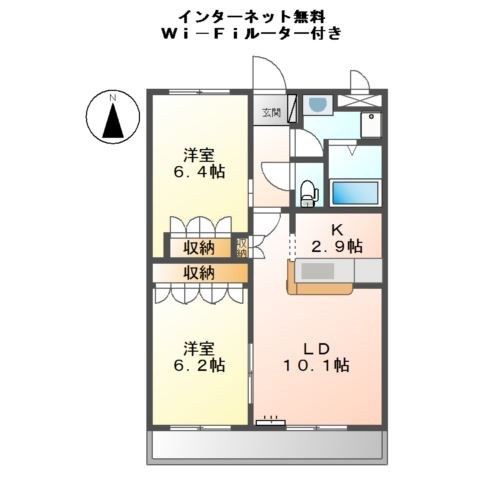 グラッチェⅡ番館の間取り