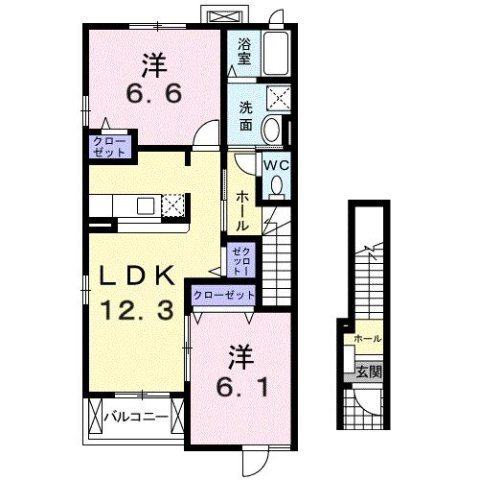 アンソレイユ西山Ⅰ　　刈谷市近郊の賃貸ならクラスホーム刈谷店の間取り
