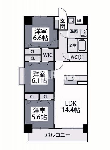アウラビータ平尾の間取り