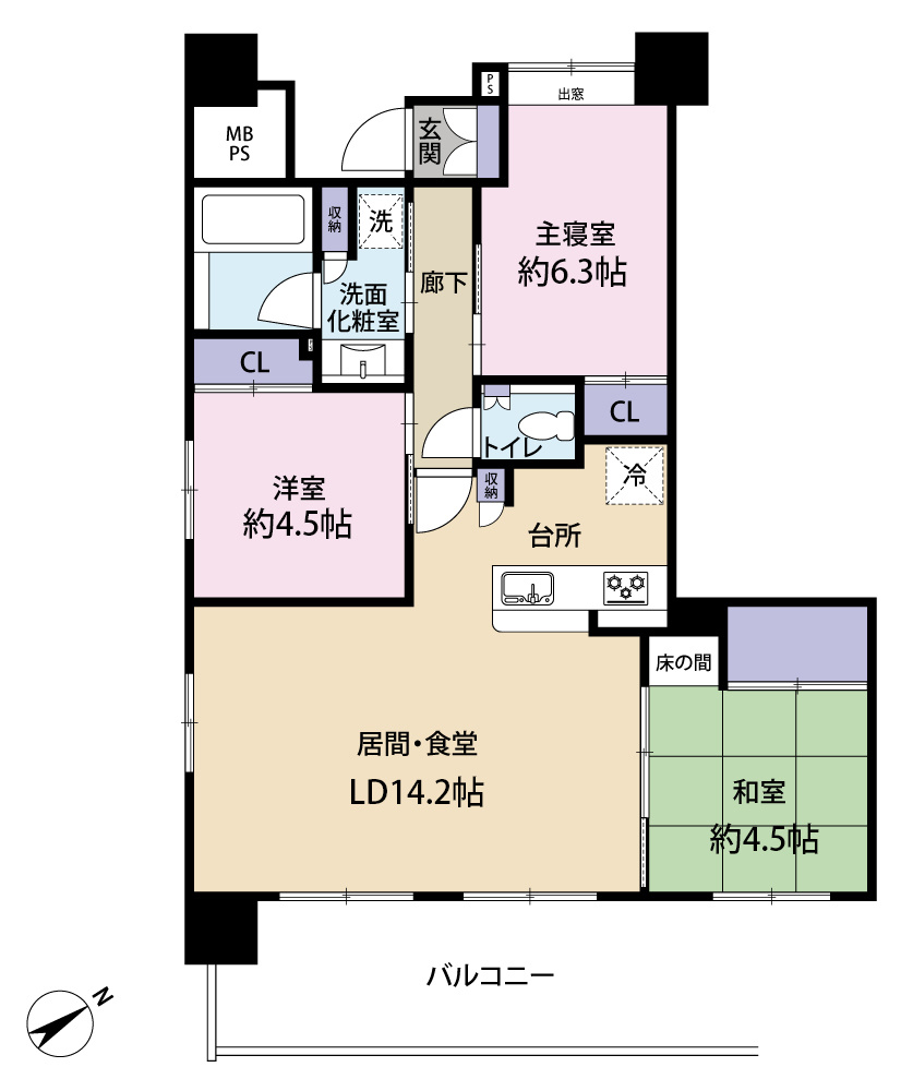 リバーサイドかみはら 3--号の間取り|※写真や図と実際の現状が異なる場合は現状を優先させて頂きます。