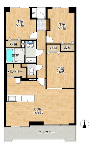 ダイアパレス若林の間取り