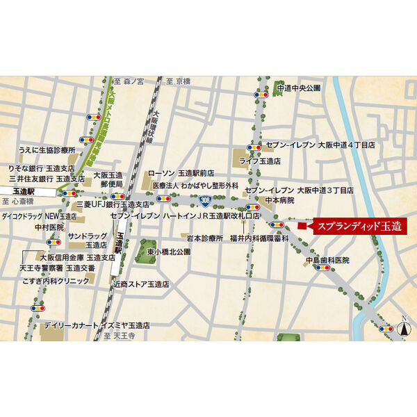 スプランディッド玉造の地図