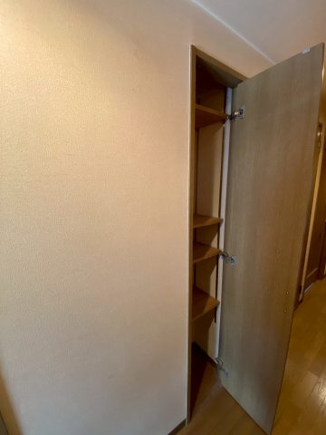 ジオ四条桂川ブライトコアの収納|26年1月撮影
廊下収納があり、リビング、洗面所周りのモノをスッキリ収納できます。どの部屋からもアクセスが良いので使い勝手が良いです。