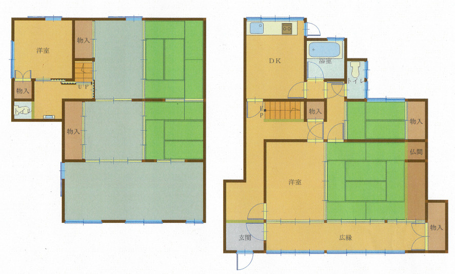売戸建ての間取り|1階（母屋、離れ）