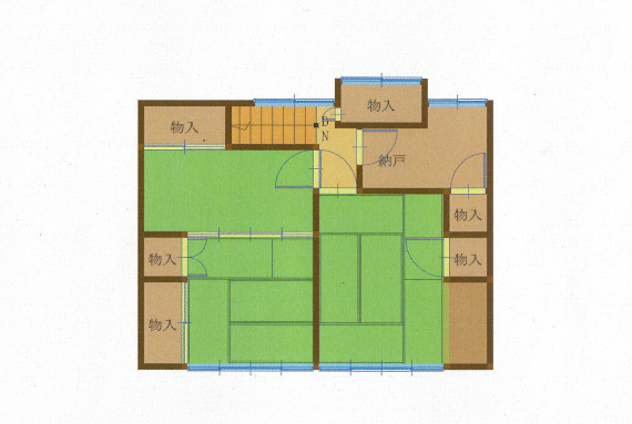 売戸建ての間取り|母屋2階